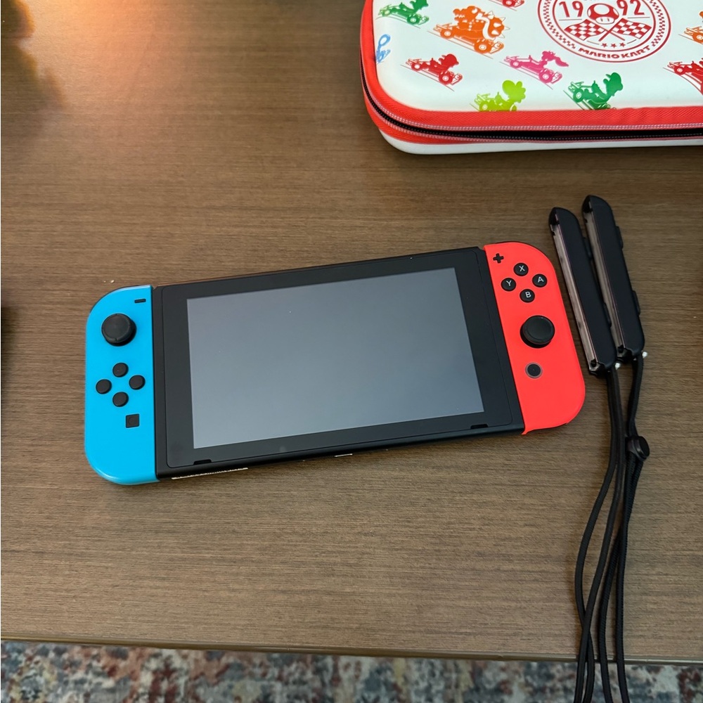 Nintendo Handheld Console Neon Blue and Red